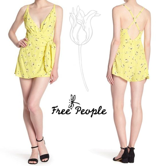 Free People Tango At Night Skirted Front Romper 12